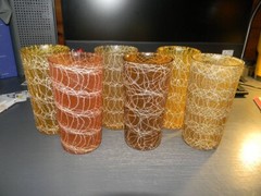 Vintage Spaghetti String Rubber Coated Drink Glasses Set of 6