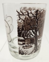 Vintage Currier and Ives Lowball Drinking Glass Barware ‘Home to Thanksgiving’