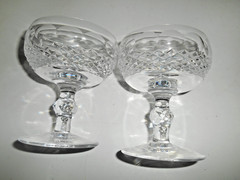 Pair of Waterford Colleen Cut Crystal 5 oz. Champagne / Tall Sherbet Short Stem