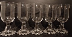Imperial Glass Candlewick Bubble Base Water 6 5/8″ tall 2 7/8″ diameter Goblets!