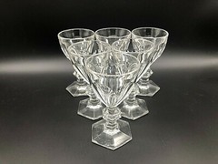 Six Beautiful High Quality Crystal Paneled Sherry Glasses
