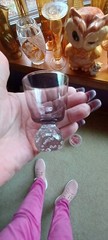 Portugal 8 of Raindrop Snow ball base Amethyst Handblown liqueur Shot Glasses