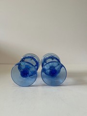 Set of 2 Fostoria Argus Blue Stemmed Water Glass Goblet 6 5/8″ Henry Ford Museum