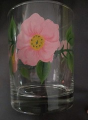 2 Franciscan Desert Rose Double Old Fashioned 12oz Tumblers 4 1/8″ Green Stem