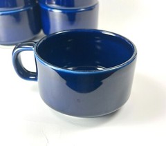 Vintage Pfaltzgraff Cups Mugs Bowls Cobalt Blue Ceramic 9 oz #100 Lot of 6