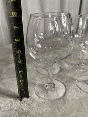 Simon Pearce Clear Glass Wine Glasses Set of 9 Signed Solid Round 8in