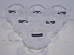 Shannon Crystal Godinger Dublin Footed Ice Cream Sorbet Bowls Set Of 6