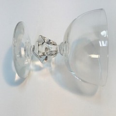 Sherbet Champagne Clear Glass Elegant Goblet w/ Diamond Stem Set of 7 READ