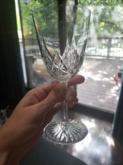 (4) Water goblet 6-5/8″ Glasses, Crystal Baccarat Epron Cut base Signed aft 1936