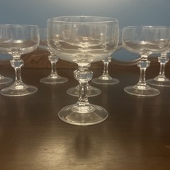 8 VTG «Vendome Uni» Knob in Stem Champagne Glasses By Cristal D’Arques 5” MCM