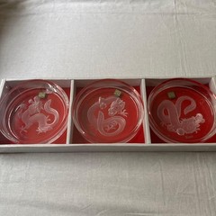 HOYA CRYSTAL Trinket Box Dragon 3pcs set 13x3cm/5.11×1.18″ HOYA CRYSTAL CRYSTAL