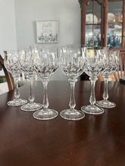 Vintage Mikasa Normandy Crystal Etched Wine Glasses Set Of 6