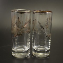 Peruvian Sterling Silver Overlay SHOT GLASSES Ax & Wheat set of 6 Barware