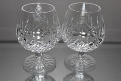 Two (2) Waterford Lismore Brandy Glass Snifter Cognac Glass 5 1/4″ Tall 12 oz