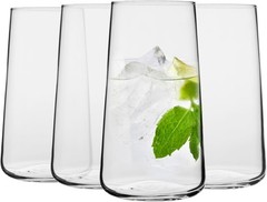 Stylish Highball Glasses – Set of 4, 20 fl oz, , Dishwasher Safe