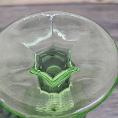 2 VINTAGE Hazel Atlas Glowing Depression Glass Company COLONIAL BLOCK GOBLETS