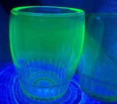 Uranium Rocks Glasses Green Depression Tumblers Federal Georgian Set 4