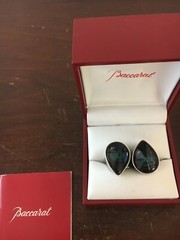 1 Double Ring Black Color Baccarat Crystal Size: 49