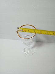 NOS Vintage Royal Crystal Rock Aurea Golden Line Set Of 6 Goblets Wine Glasses