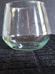 Vintage Clear Whisky or Stemless Wine Glass • 3″ Tall