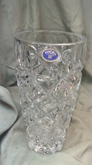 Bohemia Lead Crystal Tumbler 7″ high Excellent With Original Tag