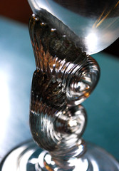 RARE Hand Blown DOUBLE NAUTILUS Water Goblet BOB CROOKS Signed British ART GLASS