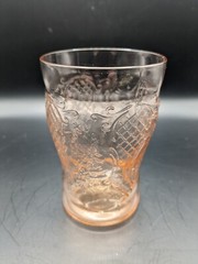 Federal Normandie Depression Glass Pink Bouquet & Lattice Tumbler