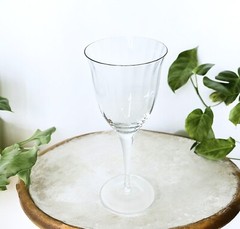 Gorham Crystal LAURIN PLAIN No Trim Clear Optic Bowl Swirl 7.25” Wine Glass NEW