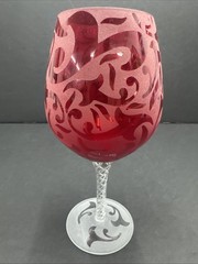 Michael Weems Elise Ruby Water Goblet Twist Stem 8 5/8” – Red Wine