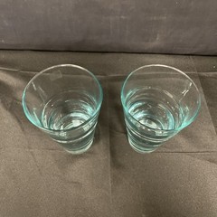 4 Pc Libbey Ripple Aqua Cooler Highball Glasses Set Vintage Saturn Optic MCM Lot