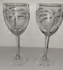 Palm Tree Wine Glass Glasses Rolf, Set of 2
