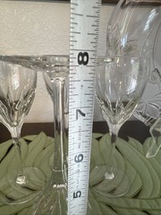 Lenox DISCONTINUED 4 Firelight Clear Crystal Wine Glasses 7 7/8” No Panel Cuts