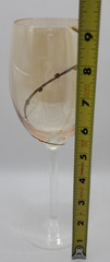 Vintage Boho Amber Yellow Gold Crystal Iridescent Lustre Wine Goblets – Set of 4