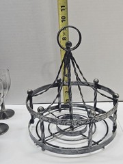 MCM Silver Fade Bar Set 6 Wine Glasses With Metal Caddy