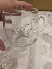 Vintage Artland 8 Piece Optic Collection Punchbowl Set Handblown New Clear Glass