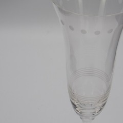 Wedgwood Vera Wang Classic Etched Circles Crystal Champagne Flute Trumpet Glass