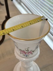 VTG Westmoreland Milk Glass Hand Painted Floral & Bows Chalice Goblet 9.5″