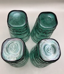 4 Fostoria GLASS 4161 KARNAK Modern Primitives Marine 12 Oz. Beverage Tumblers