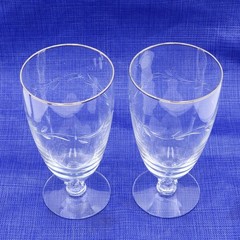 Set of 2 Tiffin Franciscan Provincial Iced Tea Glasses 6 1/4″ Etched Silver Rim