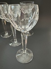 Waterford SHEILA Vintage Set of Four (4) Crystal Wine Hock Glasses 7 3/8”