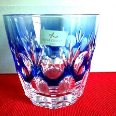 HOYA Crystal Rock Glass 5pcs set 8.5×8.5cm/3.34×3.34″ Blue HOYA Crystal Crystal