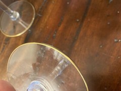 5 RARE Tiffin Franciscan Rambler Rose Gold-Encrusted Crystal Champagne Glasses