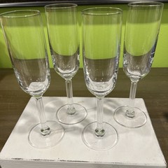 Crystal Champagne Flute Set of 4 Glasses for Champagne 8 1/2 Inches Tall Clear