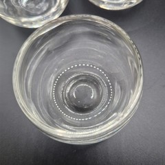 MCM Clear Glass Roly Poly Tumblers Set 6-5oz Lowball Juice Cocktail Glasses