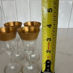Vintage Tiffin-Franciscan «Rambler Rose» Gold Encrusted Crystal Stemware Set