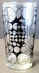 Libbey MCM Juice Glass Clear with Black Circle Pattern Positive/Negative Space