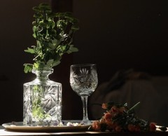 Crystal Wine Glass Classic Pinwheel Pattern Clear Hand Cut by American Cut 1 Ps