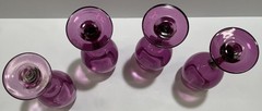 Set of 4 Libbey Premiere Plum Purple Amethyst White Wine Glasses 8″ Vintage