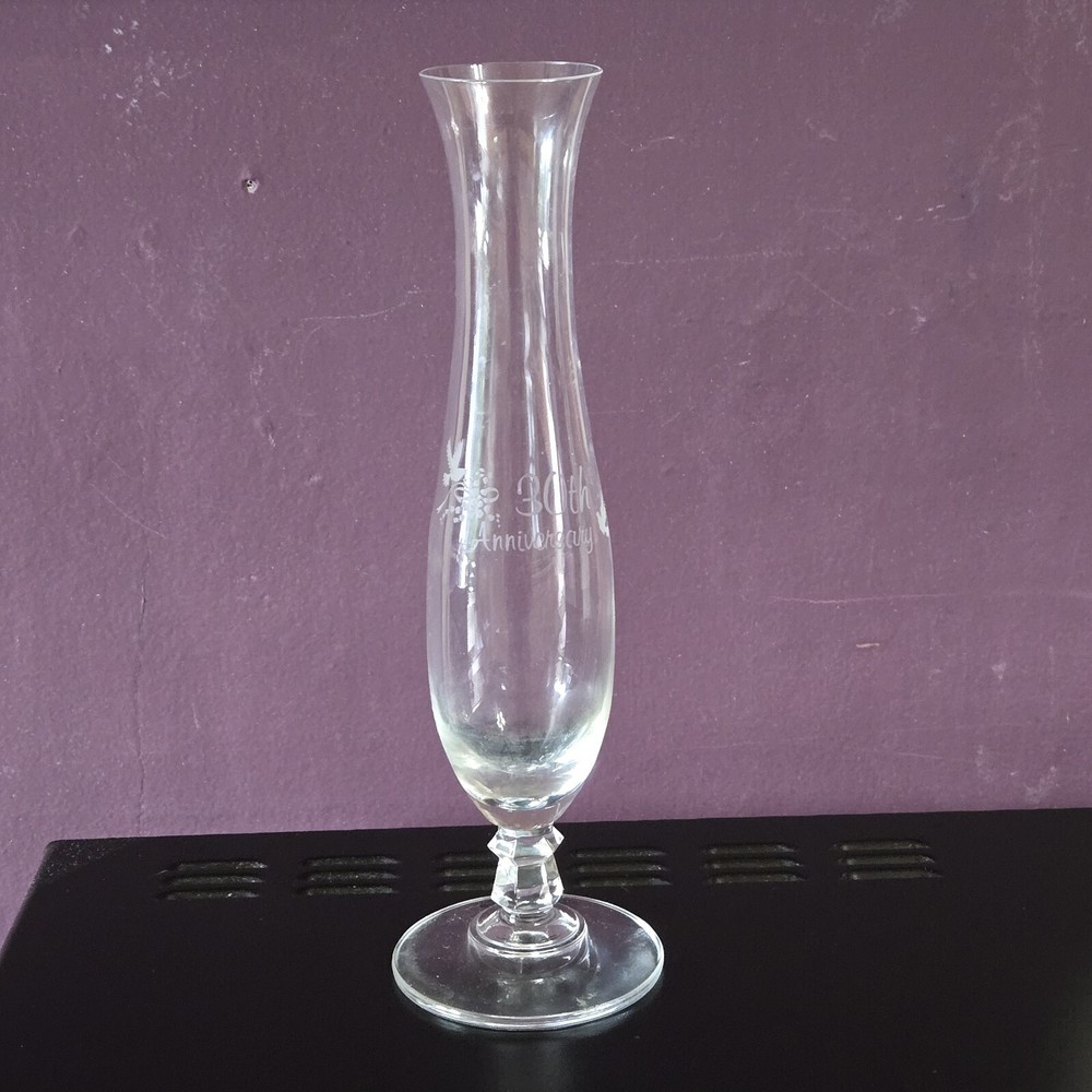30th Wedding Anniversary Tall Champagne Glass Or Vase Gift