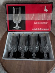 881 Set of 4 NIB Cristal d’Arques Durand Longchamp Footed 12oz Glass